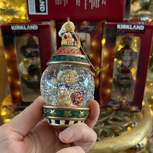 4 Festive Glitter Globe Ornaments from Costco